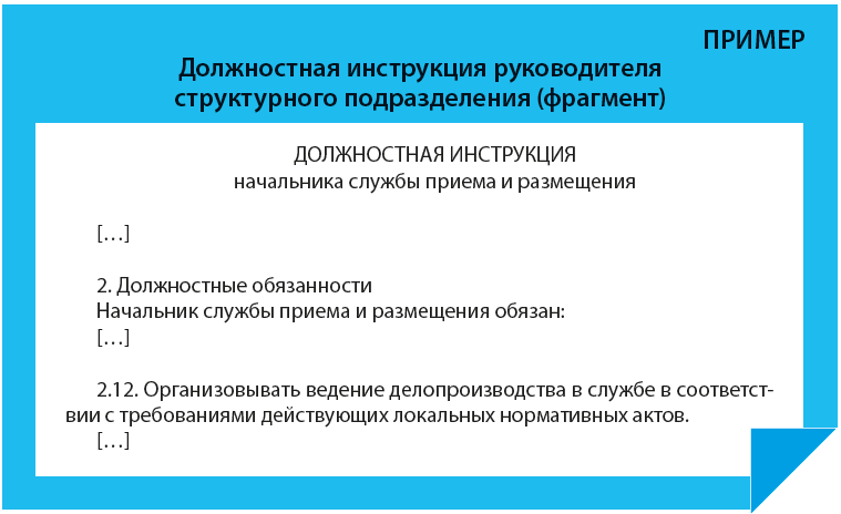 Должностная инструкция руководителя структурного подразделения (фрагмент)