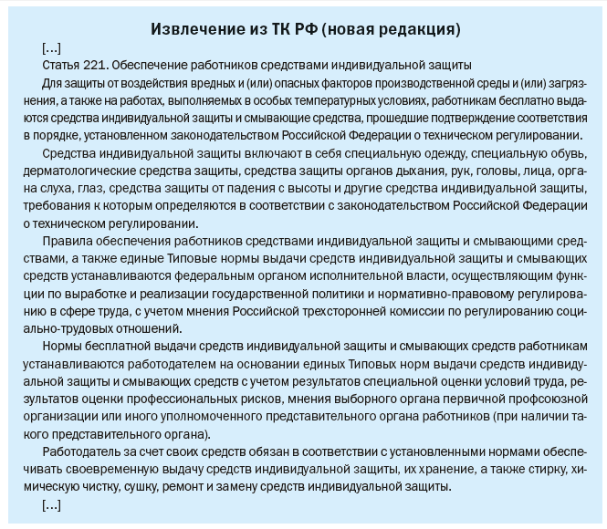 Приказ минтруда спецодежда. Статья 221. За чей счёт должен оплачиваться ремонт средств индивидуальной защиты. Ст 221 ТК РФ. Статья 221.1.