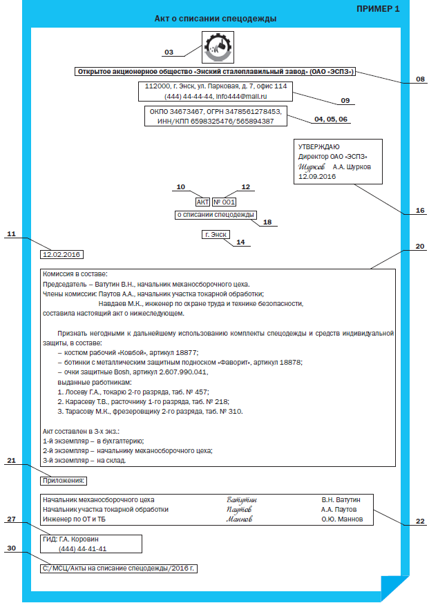 Образец документа по госту