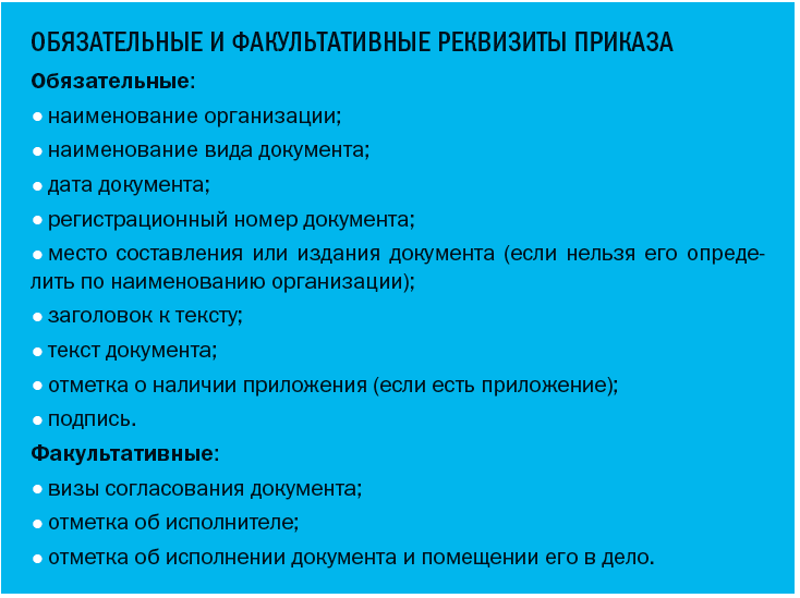 Виды приказов по основной деятельности